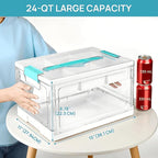 Vtopmart 24 QT Clear Plastic Craft Organizers and Storage Box with Removable Trays and Dividers,Art Supply Organizers and Sto