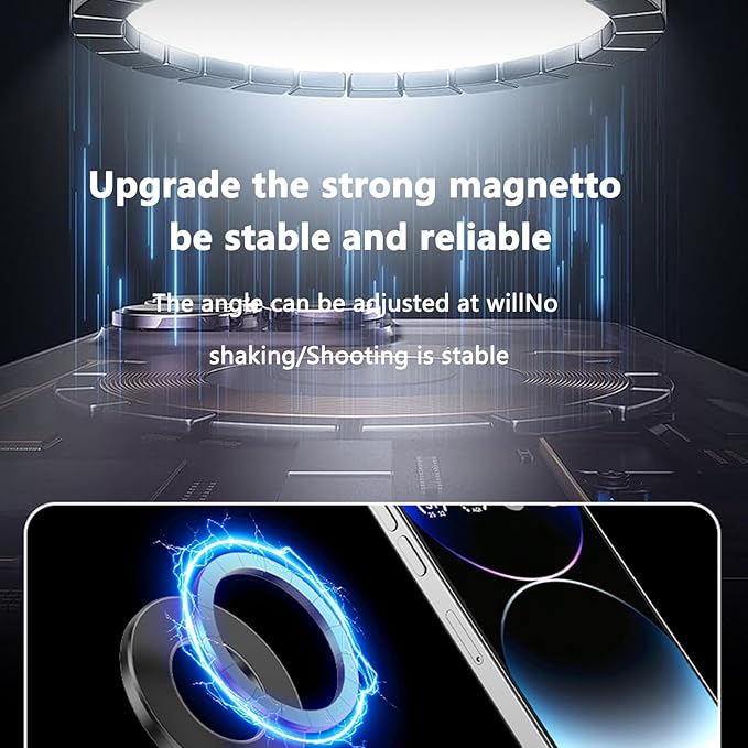 Vacuum Magnetic Phone Holder for Car Phone Holder 360° Adjustable Car Phone Mount for Magsafe Cell Phone Holders for Your Car for iPhone 16 Pro Max 15 14 13 12 Plus & Android (Black)