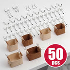 Spampur Peg Board, 4 Pack Metal PegBoard Organizer with Accessories, White Pegboard Panels with 50 Pcs Hooks and Baskets, Wal