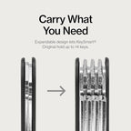 KeySmart Original Key Holder - Compact Key Organizer for Key Chain, Minimalist Clutter-Free EDC Keychains Key Ring, Carbon Fi