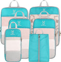 See Through Expandable Compression Packing Cubes, Mesh Travel Packing Cubes for Suitcases, Lightweight Organizers Bag Set for