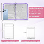 Travel Jewelry Organizer Transparent Jewelry Storage Book Set with Pocket Traveling Necklace Earring Organizer with Zipper fo