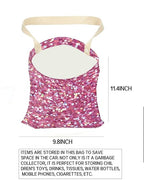 Car Trash Can, Durable Hanging Car Trash Garbage Bag, Cute Automotive Garbage Cans Organizer, Cute Pink Glitter Pattern