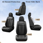 Coverado Car Seat Covers Full Set, Luxury Nappa Leather Seat Cover, Universal Seat Covers for Cars, Front and Back Waterproof