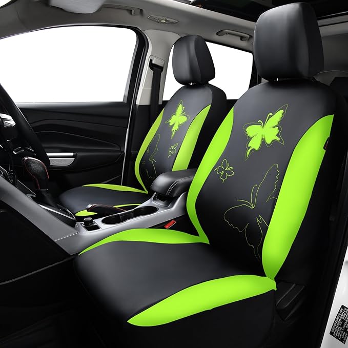 Flying Banner Butterfly car seat Covers ful Set Fashion Universal Lady Woman Female Rear Bench Split Colorized (Full Set - Fa