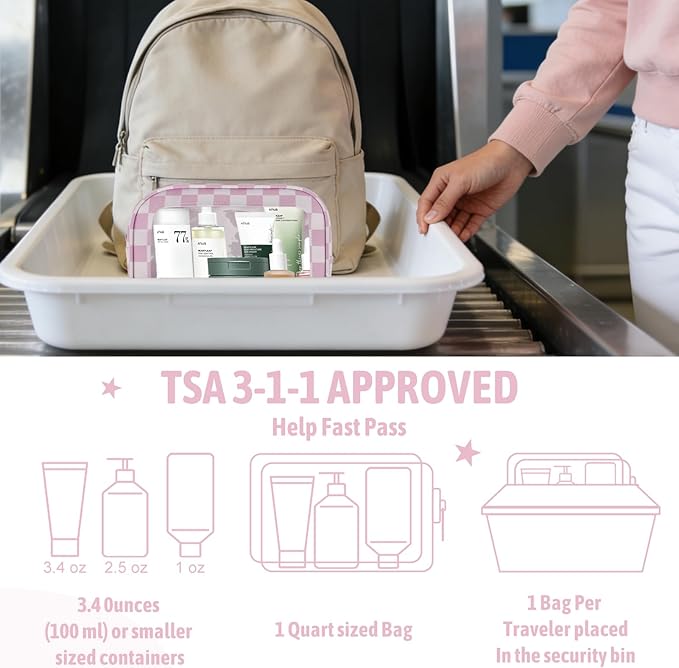 YOPCDJ 5PCS Diaper Bag Organizer Pouch Set,TSA Approved Toiletry Bag, Waterproof TPU Makeup Bag Set, Travel Organizer Bags fo
