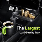 SodaRide Car Cup Holder Expander Tray with Storage Box 4 in 1 Detachable Food Table Tray Car Console Storage Organizer Road T