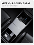 BASENOR 2026-2024 Tesla Model 3 Highland Lower Center Console Organizer Tray, (Proprietary Design) TPE Bottom Console Storage Box Pad for Model 3 Refresh Interior Accessories