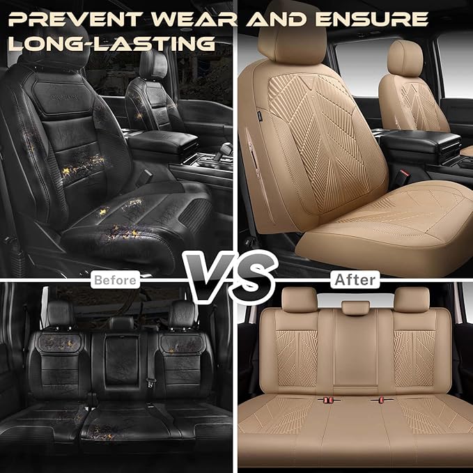 CAR PASS Waterproof Car seat Covers Full Sets Neoprene Wetsuit, All-Weather Non-Slip Durable, Universal Fit for SUV Sedans Tr