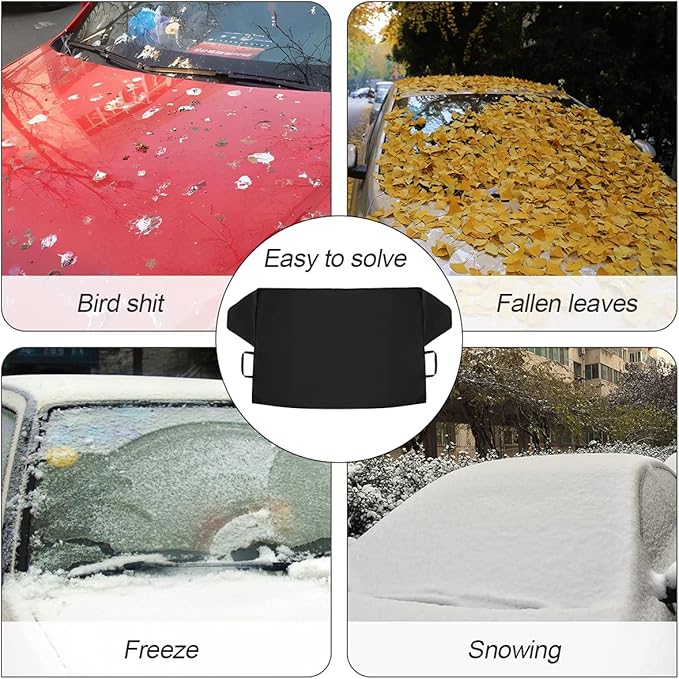 LoyaForba Car Magnetic Windshield Snow Cover for Ice, All Weather Application Windshield Cover, Snow and Wiper Protector for Most Cars, SUVs, Vans, Winter Car Front Window Accessories