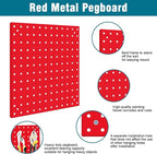 6 Pack Steel Peg Board,Universal 1/8 and 1/4 Pegboard Accessories,Ideal for Garage Tool Storage, Office Organization, Craft R