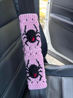 Crochet Spider Steering Wheel Cover Universal 14-15 inch (B,Wheel Cover+2 Belt Cover)