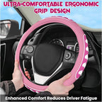 Ventilated Heart-Shaped Steering Wheel Cover with Anti-Slip Leather Grip. Compatible with Ford, Toyota, Honda, Nissan, and Ch