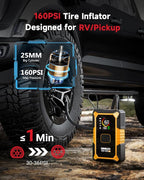 GOOLOO A5 Car Jump Starter with Air Compressor, 4000A Portable Car Jump Starter (All Gas/10.0L Diesel) with 160PSI Auto-Off