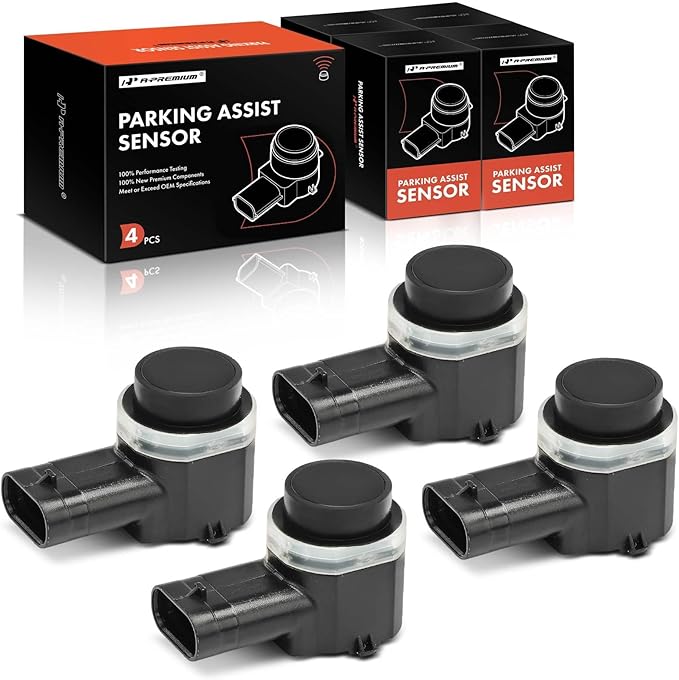A-Premium 4-PC Rear Reverse Backup Parking Assist Sensor Compatible with Select Volkswagen & Audi Models - Jetta, Passat, Pas