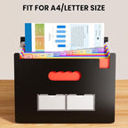 Sooez 24 Pockets Expanding File Folder with Blank Labels, According File Organizer with Expandable Cover, Desktop Accordion F