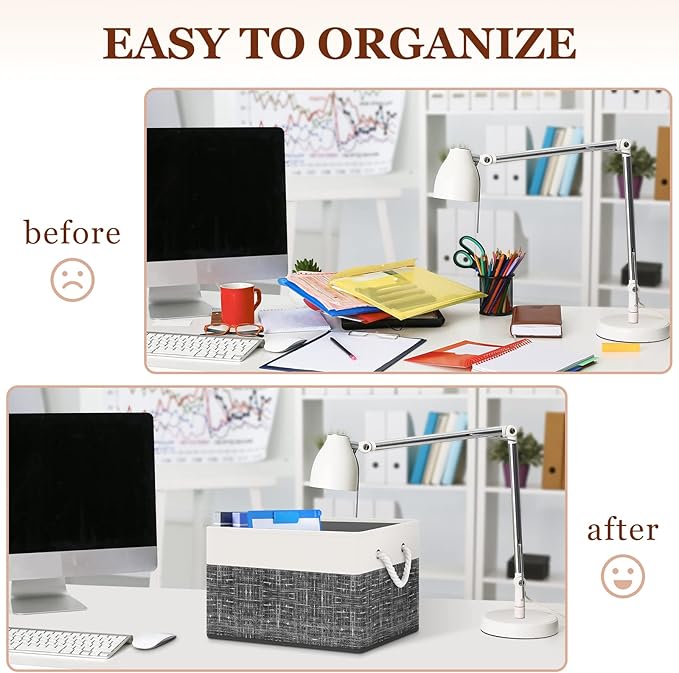 StorageTastic Storage Bin,Collapsible Storage Basket For Organizing,Large Storage Boxes With Rope Handles,Storage Containers,