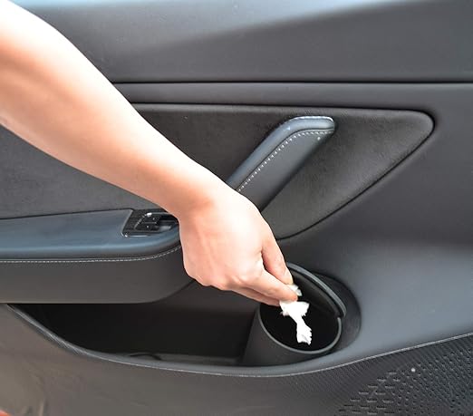 ThinSGO Silicone Trash Can with Lid - Car Cup Holder Trash Bin for Auto, Home, Office (Black)