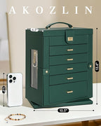 AKOZLIN 360° Rotating Jewelry Box 6-Tier Organizer Functional Jewelry Storage Case for Women Girls Ring Necklace Earring Brac