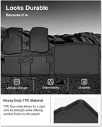 KIWI MASTER Floor Mats & Cargo Mat for 2017-2022 Honda CR-V (Tray in Lower Position), Custom Fit All Weather Car Mats, Heavy Duty TPE Floor Liners, Front & Rear & Tray Trunk Mat Set, Black