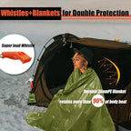 Frelaxy Emergency Blanket 2-Pack/4-Pack, Extra-Thick Extra-Large Space Blankets with Whistles, Storage Pouchs, and EVA case, 