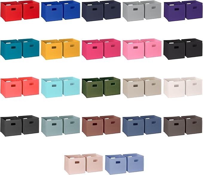 RiverRidge Folding Storage Bins with Handles Taupe Cube Storage Organizer for Closet, Bedroom & Playroom - Closet Organizers 