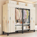 Portable Foldable Wardrobe Closet with Cover, 1200lbs Garment Rack for Hanging Clothes, Enclosed Coat Storage Organizer with 