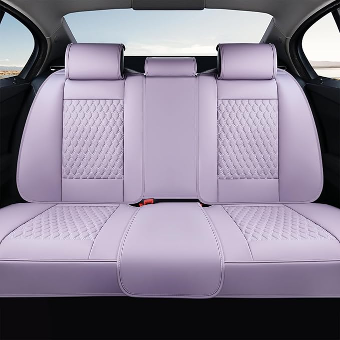 Coverado Rear Seat Covers, Leather Seat Cover for Car, Universal Waterproof Automotive Seat Cushion Protector for Most Cars T