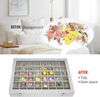 Vicoter Velvet Jewelry Tray 48 Compartments Jewelry Display Organizer with Transparent Cover Rings, Earrings, Necklaces, Pend