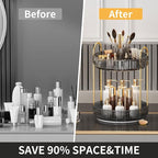 360° Rotating Makeup Organizer, Large-Capacity Skincare Make Up Storage 2 Tier Perfume Organizers Cosmetic Dresser Organizer 
