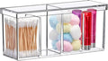Amazing Abby - Qutie - Acrylic 4-Compartment Makeup Organizer with Lid, Clear Plastic Bathroom Vanity Organizer, Great for Co