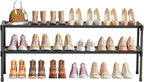 LUKYTOWER Extra Long Shoe Rack 2 Tier Shoe Storage Organizer Wide Stackable Shoe Organizer Racks for Closet Entryway,Shoe She