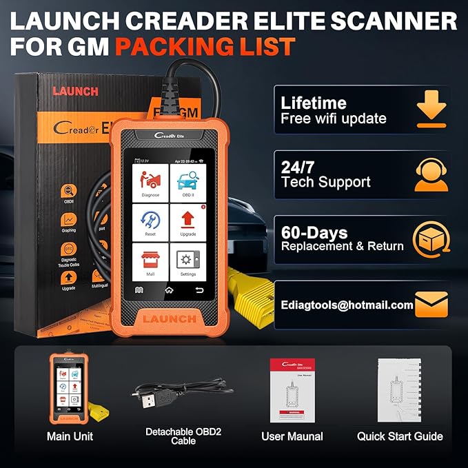 2026 LAUNCH Creader Elite for GM Bi-Directional OBD2 Scanner, All Resets Full System Diagnostic Scan Tool, Full OBD2 Code
