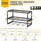Spacecare Power Tool Organizer- Power Drill Tool Holder- Heavy Duty Tool Shelf & 1 Pack 3 Layers Tool Rack Cordless Drill Hol