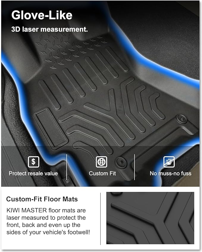 KIWI MASTER Floor Mats for 2015-2019 Subaru Outback/Legacy, Custom Fit All Weather Car Mats, Heavy Duty TPE Floor Liners, Front & Rear 2 Row, Black
