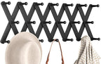 Accordion Wall Hanger, Hat Rack for Wall with 20 Coat Hooks, Expandable Hat Hangers Organizer, Vintage Decorative Coat Rack W