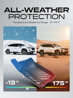 YHTAUTO Floor Mats Fit 2016-2023 Toyota Tacoma (Double Only for Automatic), TPE Floor Liners All-Weather Protection Custom Fit, 1st & 2nd Row, Set of 3 Black