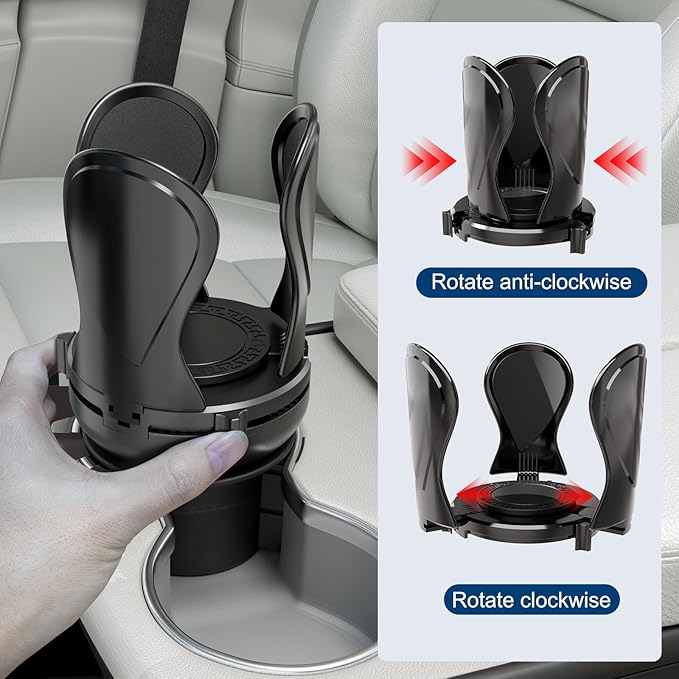Car Cup Holder Expander, Cup Holder Extender Adapter with Expandable Arm and Adjustable Base, Compatible with Yeti Ramblers 1