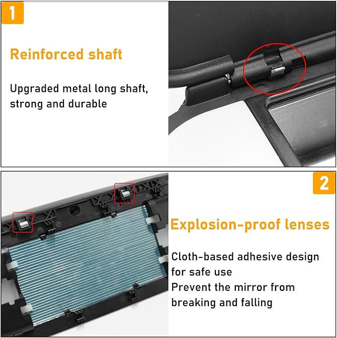 Sun Visor Vanity Mirror Cover Compatible with Mini Cooper & Cooper S Clubman Hatchback Countryman F55 F56 F60 2015-2022,1PC Sun Visor Vanity Mirror Replacement for Left/Right Side,Black