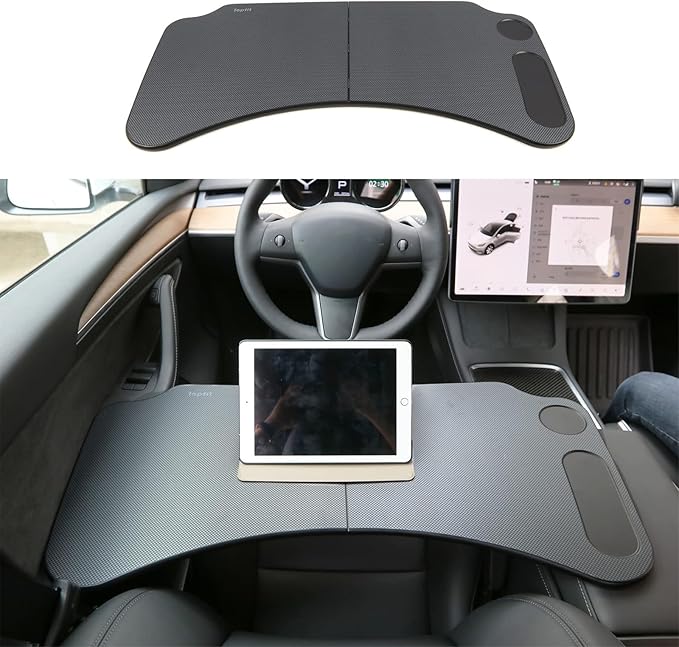 for Tesla Model Y 3 Food Tray Desk for Laptop Foldable Car Table for Eating Travel Multipurpose Tray for Driver Accessories