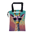 Car Garbage Bag Giraffe Wearing Sunglasses Hanging Canvas Car Trash Bag Waterproof Drawstring Car Back Seat Organizer for Car Back Front Seat Console with Adjustable Buckle
