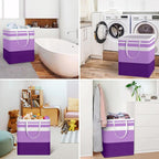 HomeHacks 2 Pack Large Laundry Baskets, Waterproof, Freestanding Laundry Hampers, Collapsible Clothes Hamper with Reinforced 