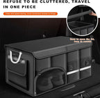 Car Trunk Organizer, 52L Collapsible Car Storage Waterproof Trunk Organizer with Lid & Handle, Multi Compartment Oxford Cargo