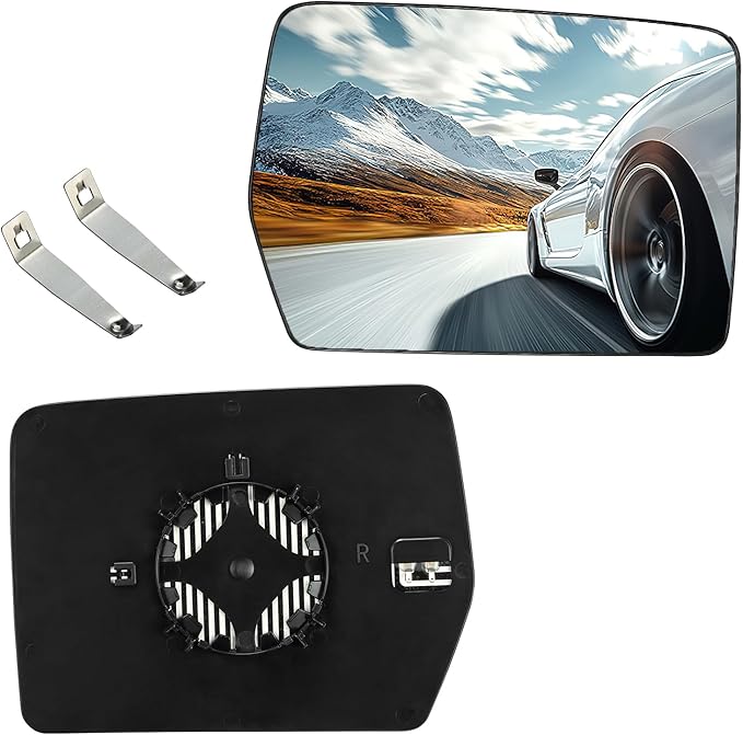 Passenger Right Side Heated Mirror Glass Compatible With Ford F150 F-150 2004-2014 Passenger Right Side Rearview Mirror Convex Glass with Rear Holder Replaces 4L3Z-17K707-DA 4L3Z17K707DA