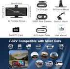 Carplay Screen for Car,10.26" HD Car Stereo for Apple Carplay & Android Auto -with Rotatable 4K Dash Cam & HD Backup Camera, 