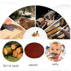 24''Round Walnut Rotating Dinner Platters, Large Lazy Susan Turntable, 360-Degree Smooth Rotation for Kitchens, Dining Rooms