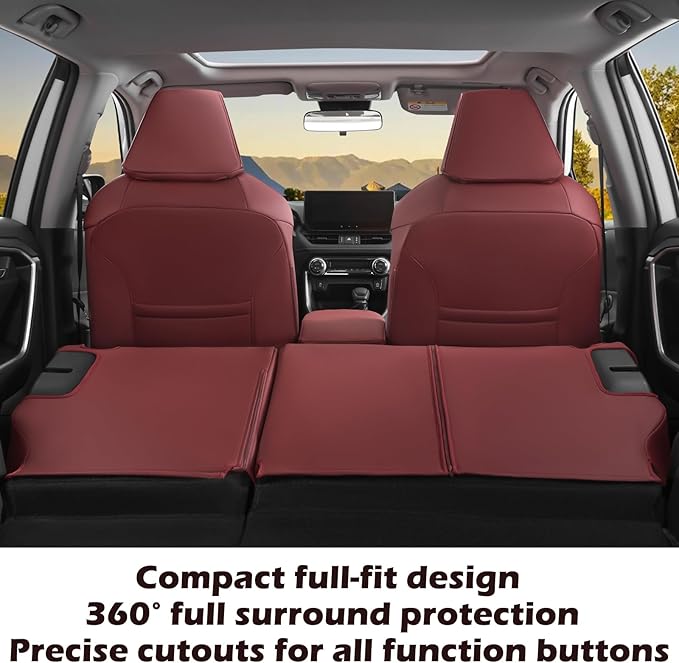 HKZ Custom Fit RAV4 Hybrid Car Seat Covers Set for 2019 2020 2021 2022 2023 2024 2025 Toyota RAV4 Hybrid Model Only LE,XLE,Li