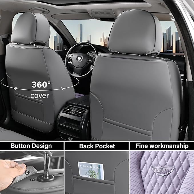 Coverado Leather Seat Covers 2 Seats, Car Seat Covers Front Seats, Purple Car Seat Cover 2 Pack, Front Car Seat Covers, Car S
