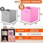 ShellKingdom Foldable Fabric Storage Cubes And Cloth Organizer Drawer For Closet And Toys, 13 X 13 X 13 INCH, 6 Pack (Pink)
