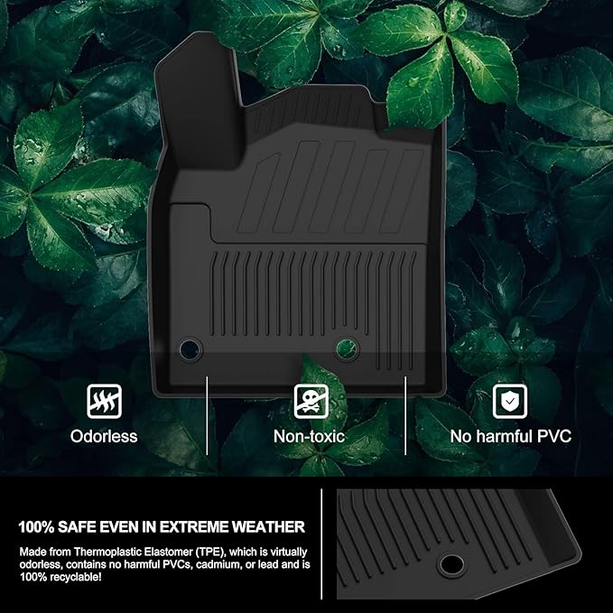 KIWI MASTER Floor Mats for 2021-2026 Nissan Rogue (Not Sport), OEM Replacement T99E4-6RR0B, Custom Fit All Weather Car Mats, Heavy Duty TPE Floor Liners, Front & Rear 2 Row, Black